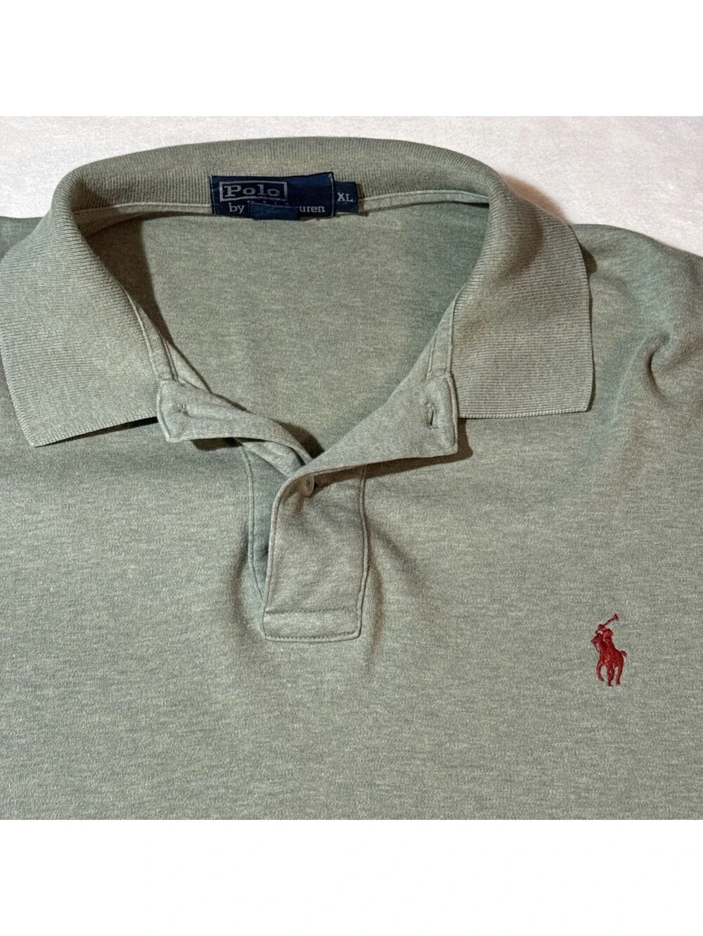 Vintage Polo Ralph Lauren Polo Shirt Men's XL Olive Green Short Sleeve